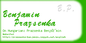 benjamin prazsenka business card